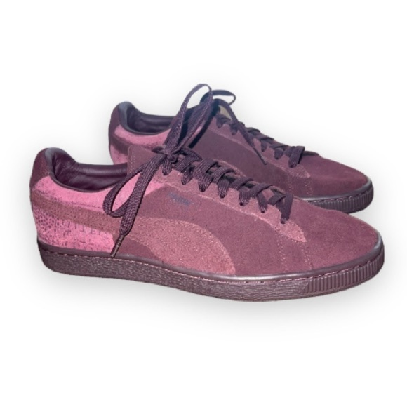 Puma Suede sneakers Classic Suede Embossed reptile detail plum purple unisex 6.5 - Picture 13 of 13